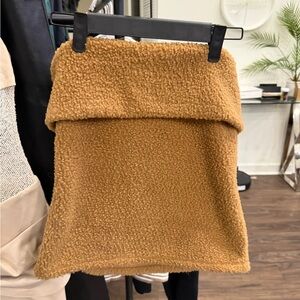 Zara Tan Sherpa Mini Skirt